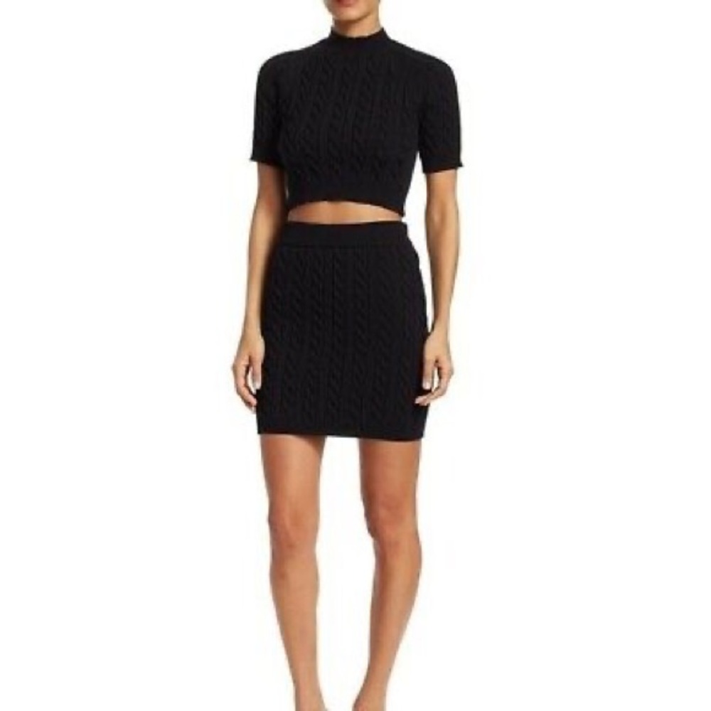 T‎ by Alexander Wang Cable Knit Mini Skirt Medium